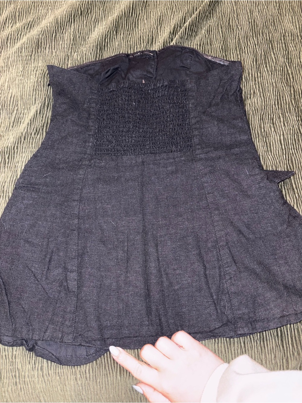 Universal Thread Dark Navy Button-Front Strapless Top - Picture 3 of 3